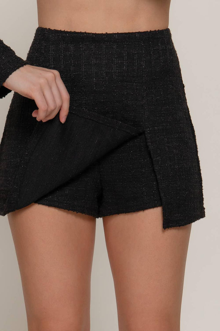 Women's Skirts - Stretch Tweed Mini Skirt - - Cultured Cloths Apparel