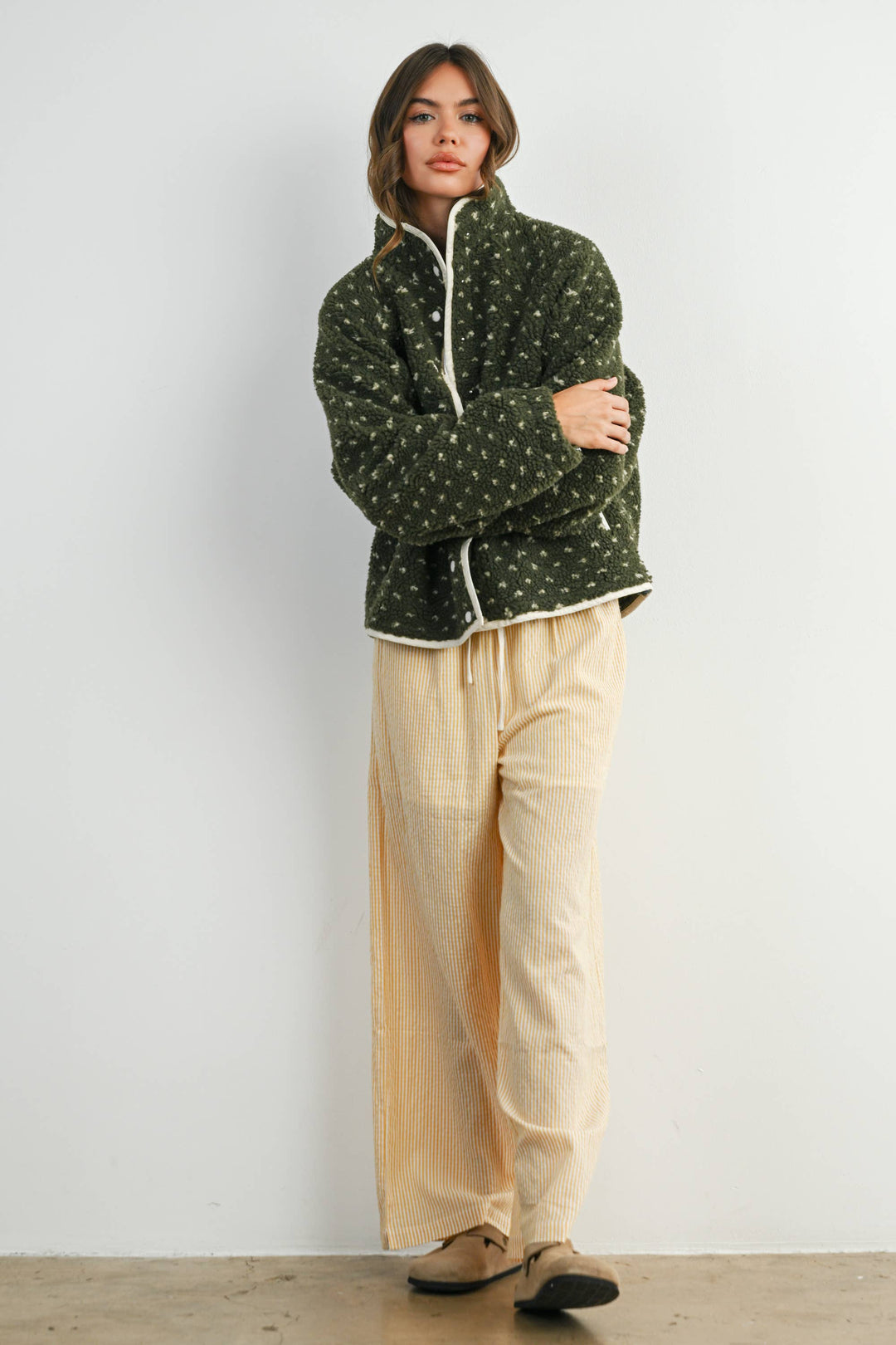 Pants - Drawstring Waist Striped Pants - YELLOW MULTI - Cultured Cloths Apparel