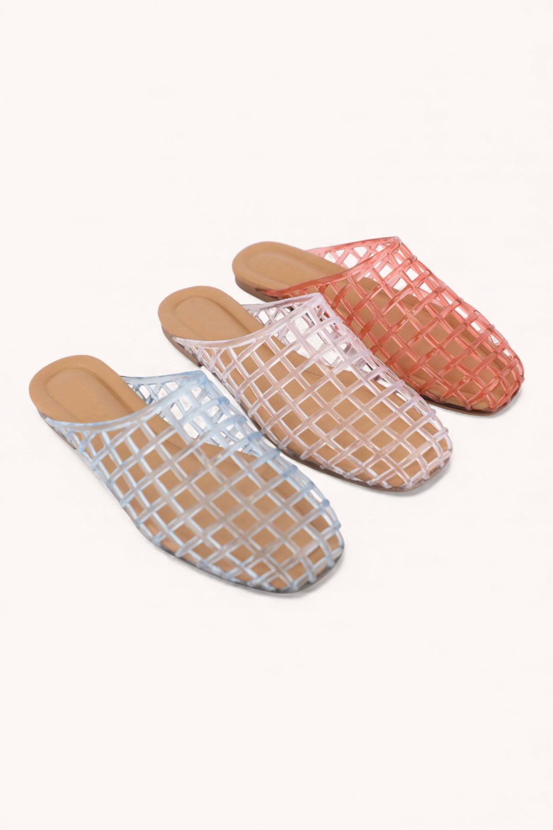 Shoes - WAYNE MESH UPPER LATTICE -WEAVE JELLY SLIP ON CUSHIONED SLIP - - Cultured Cloths Apparel