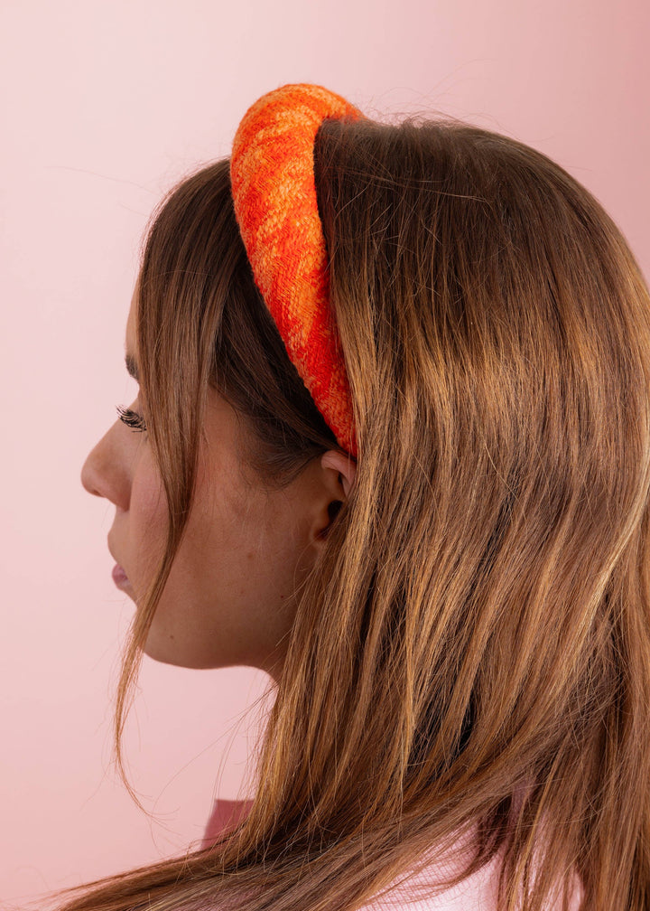 Padded Headband - Tweed - Orange Weave - Hadley