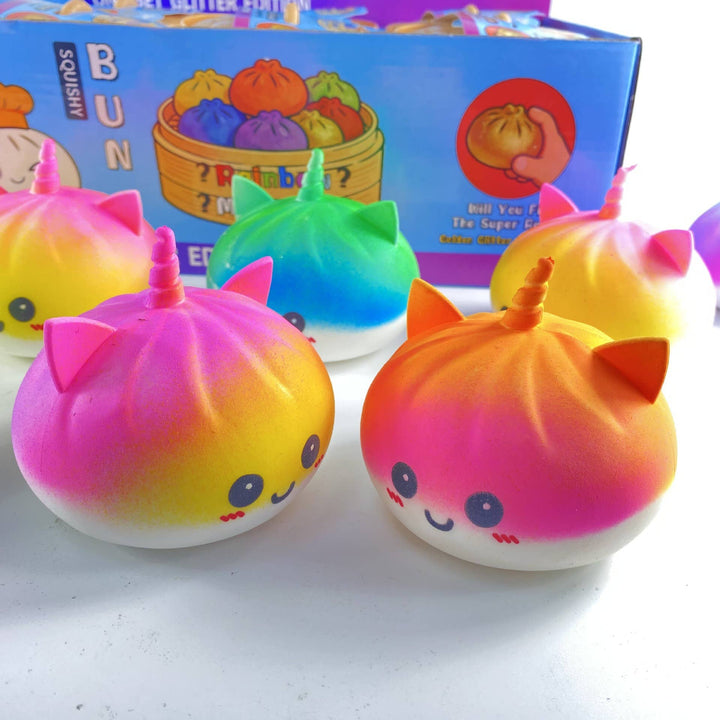 Mystery Squeeze Toy  Rainbow Unicorn Bun Squishy
