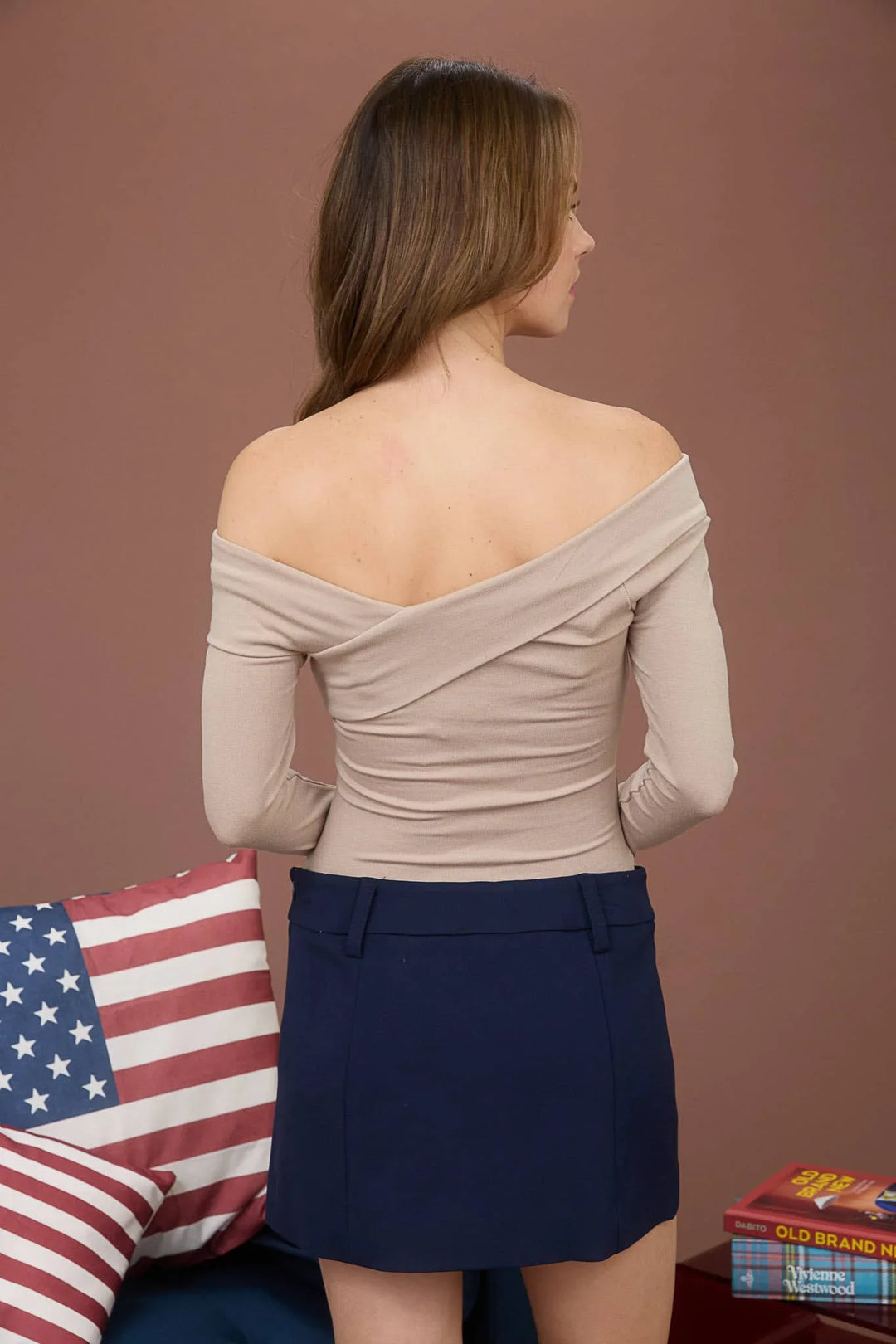 Women's Long Sleeve - OFF SHOULDER WRAP DETAIL LONG SLEEVE KNIT TOP - - Cultured Cloths Apparel