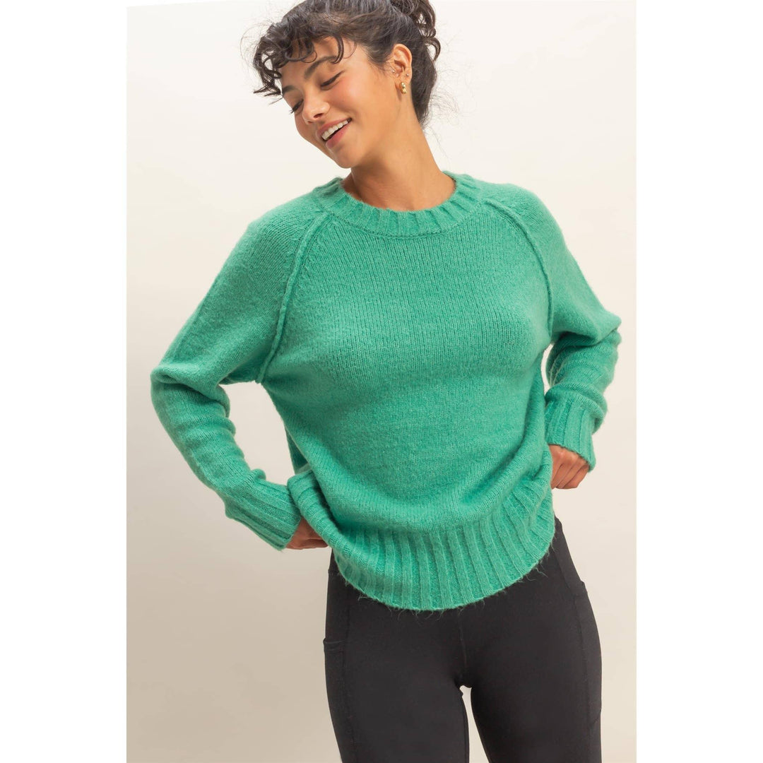 Women's Sweaters - Raglan Sleeve Crew Neck Sweater - - Cultured Cloths Apparel