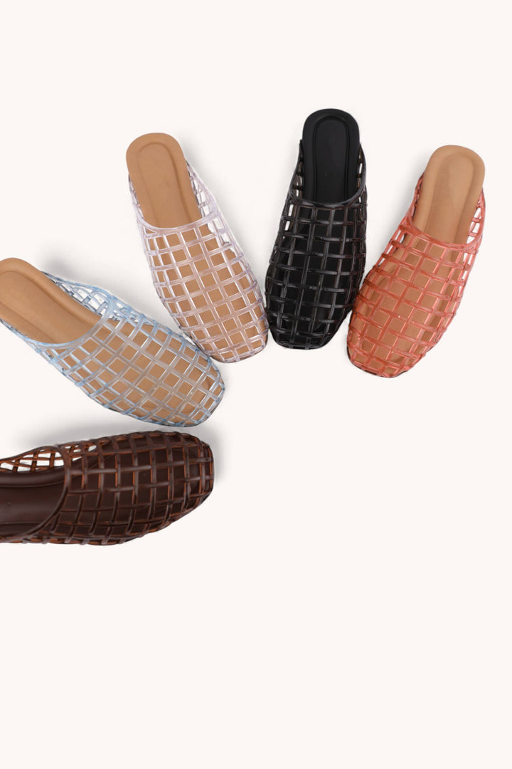 Shoes - WAYNE MESH UPPER LATTICE -WEAVE JELLY SLIP ON CUSHIONED SLIP - - Cultured Cloths Apparel