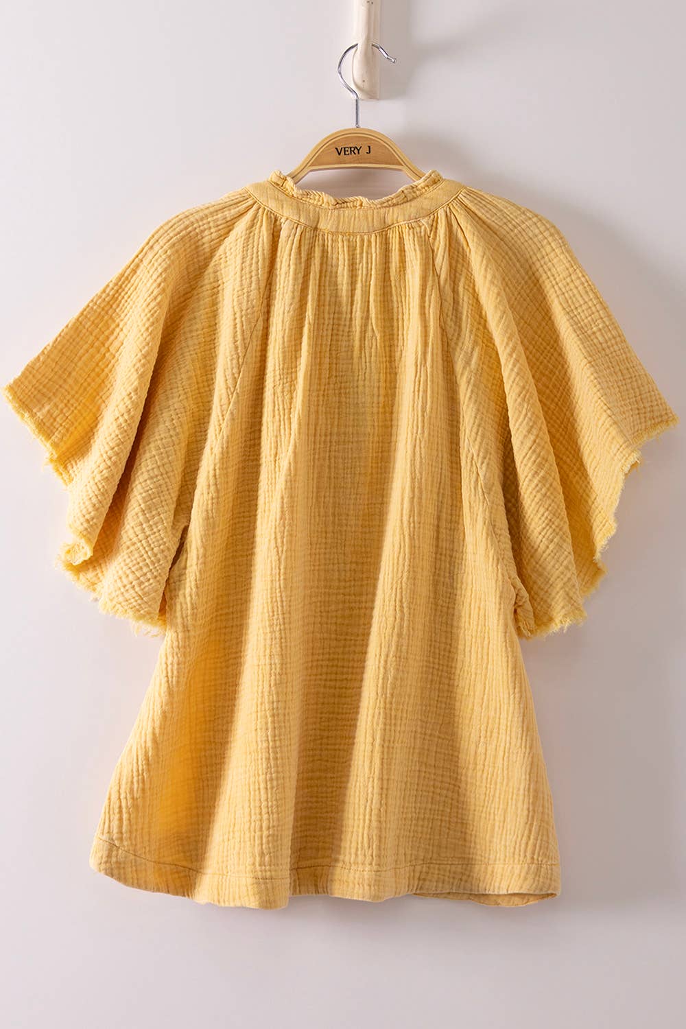 Mineral Washed Gauze Blouse Top