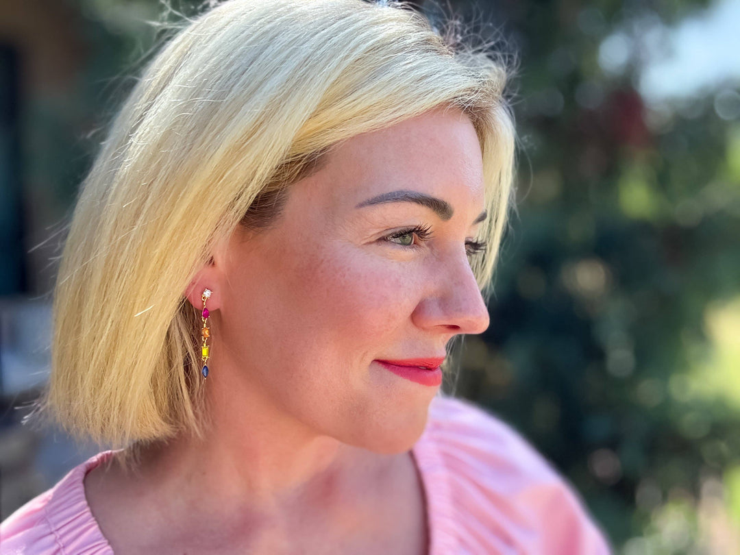 Dangle Earrings - Colorful Gemstones - Jasmine