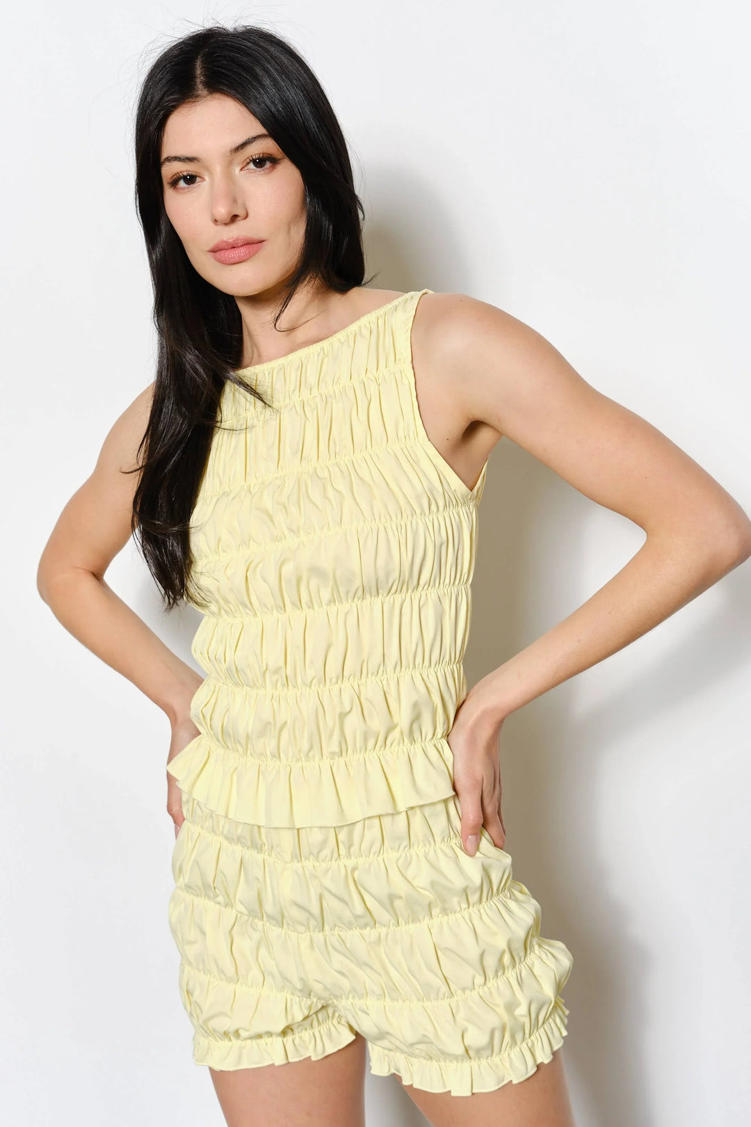 Women's Sleeveless - NAOMI SMOCKED TANK TOP - - Cultured Cloths Apparel