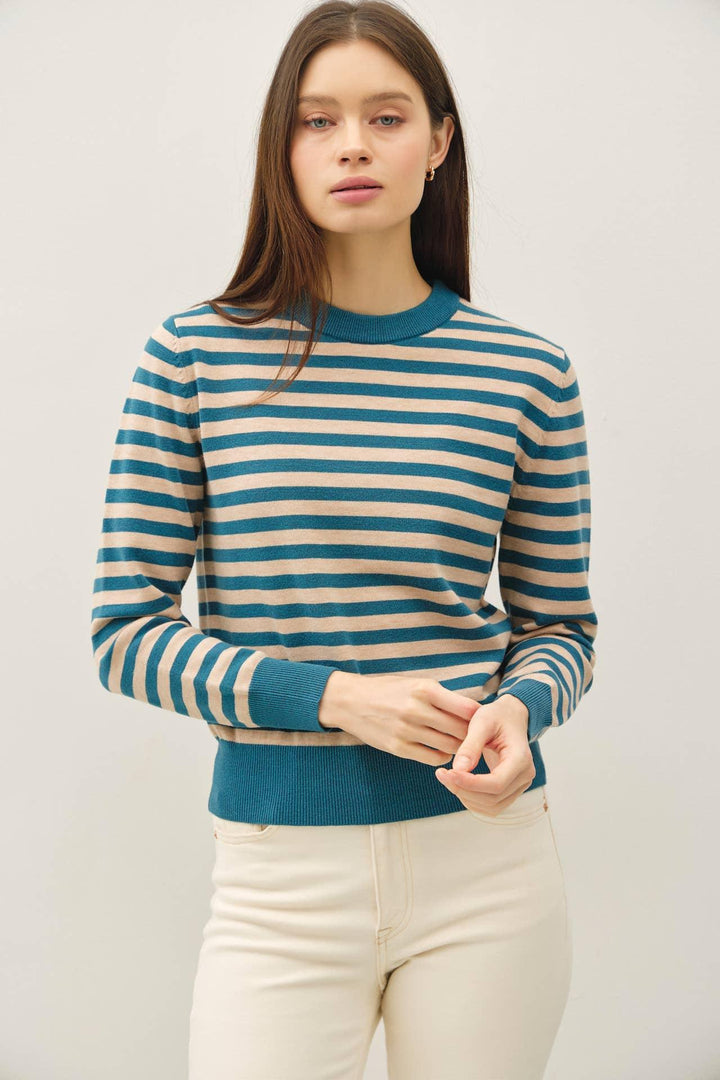 CLASSIC STRIPE CROPPED SWEATER