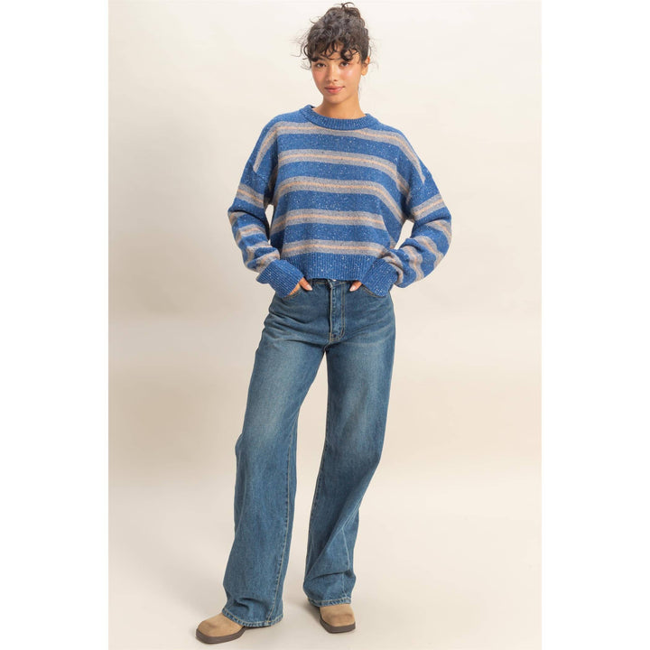 Striped Crew Neck Cozy Sweater
