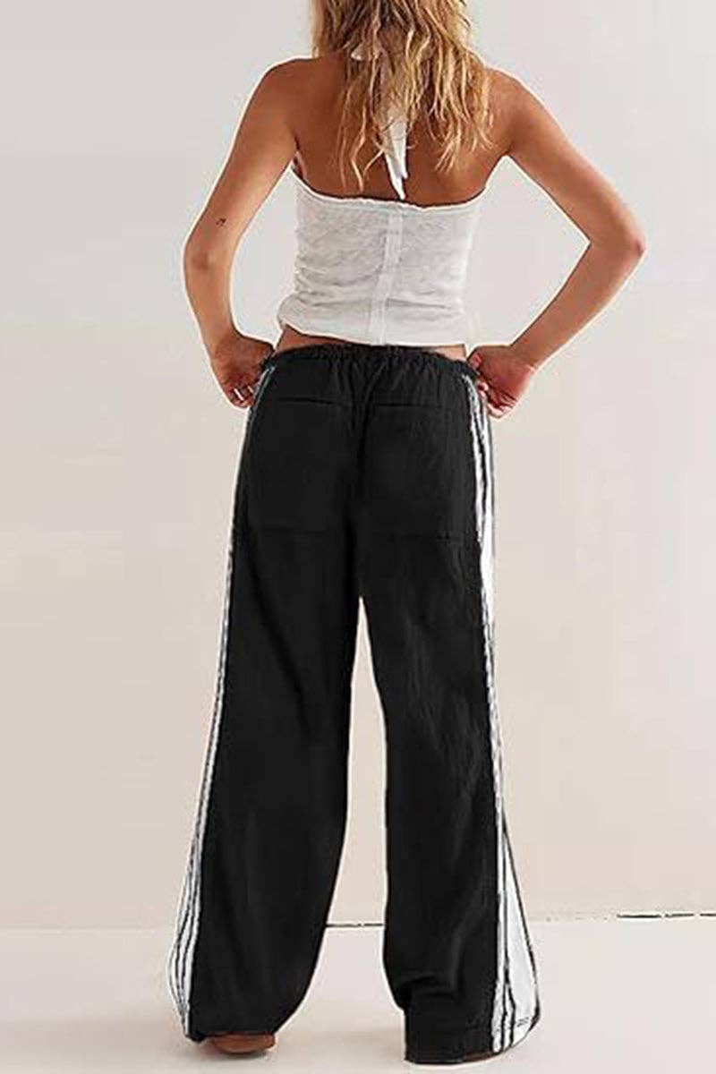 Pants - Striped Drawstring Jogger Pants - - Cultured Cloths Apparel