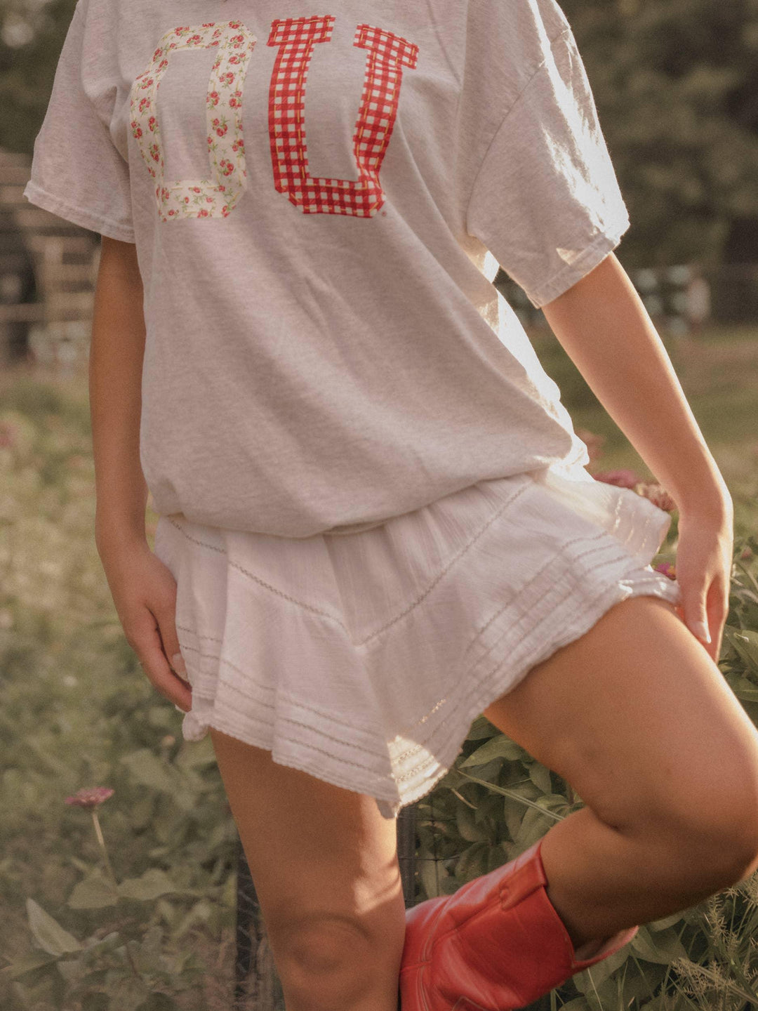 Graphic T-Shirts - OU Oklahoma Sooners Quilted Puff Ink Ash Gray Thrifted Tee - - Cultured Cloths Apparel