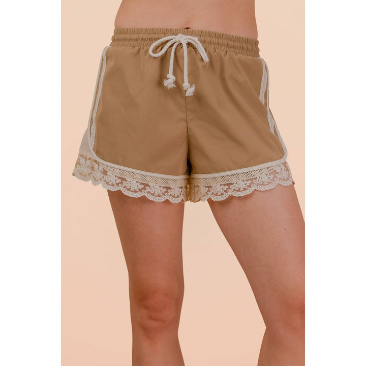 Shorts - Lace Trim Activewear Shorts - - Cultured Cloths Apparel