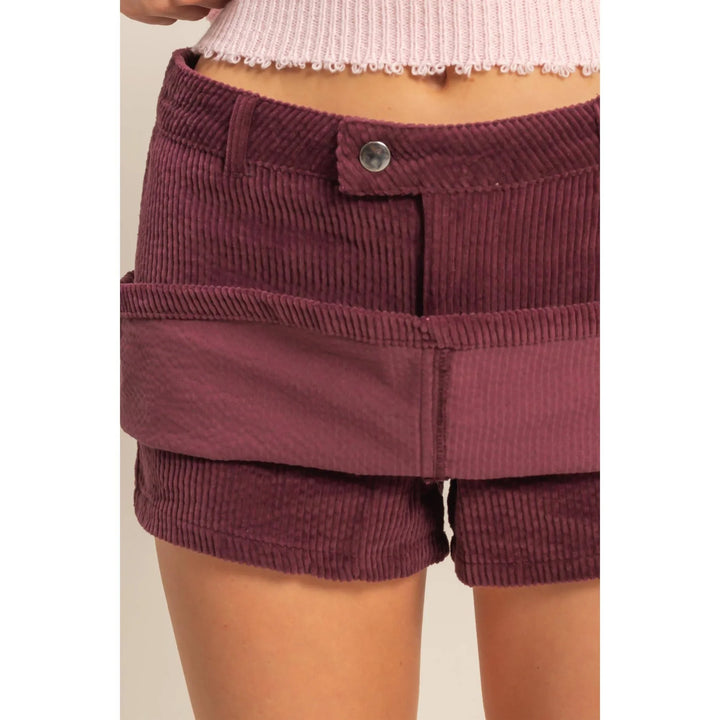 Women's Skirts - Flirty Corduroy Mid Waist Mini Skort - - Cultured Cloths Apparel