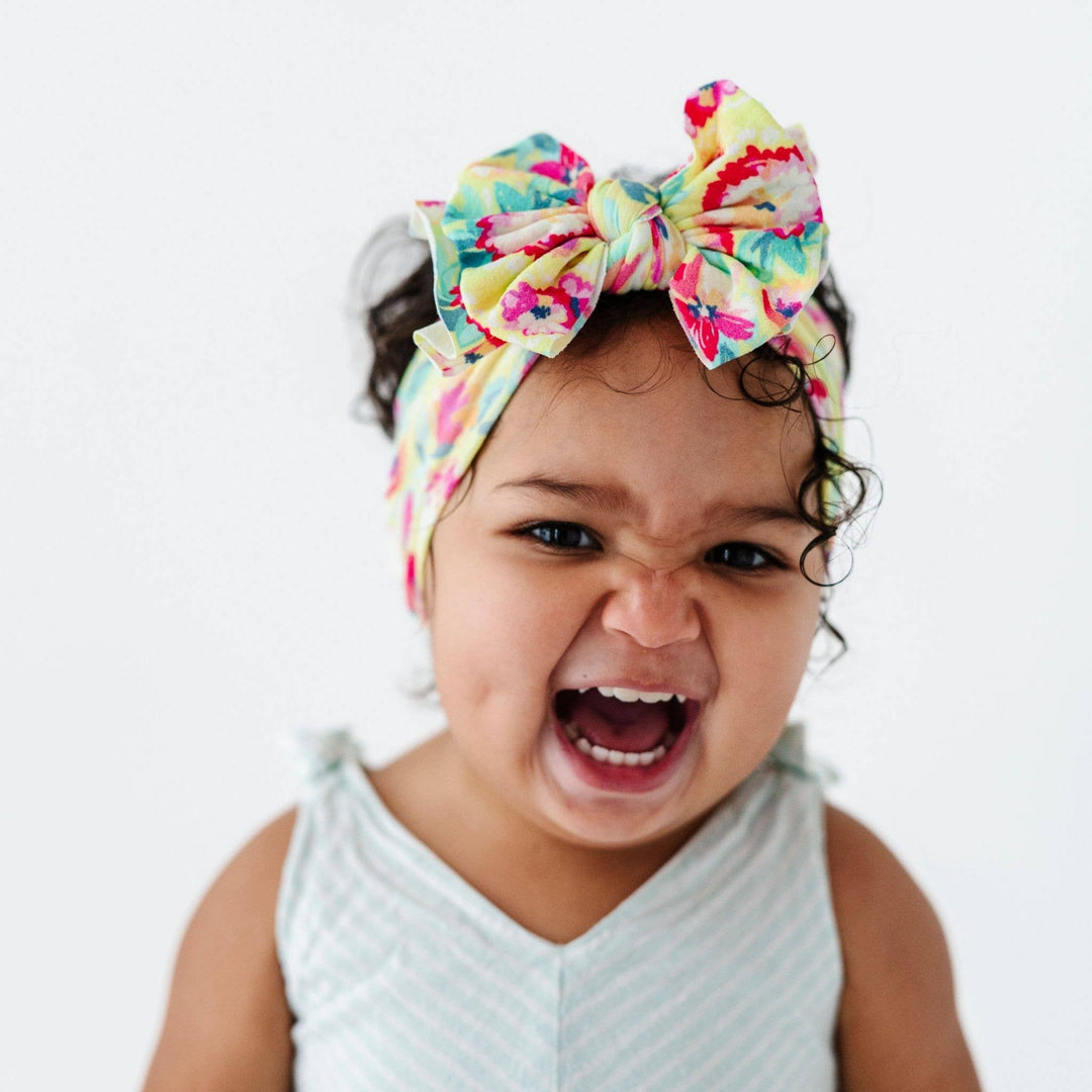 Accessories - Baby Bling® Printed FAB® soft nylon bow headband - - Cultured Cloths Apparel