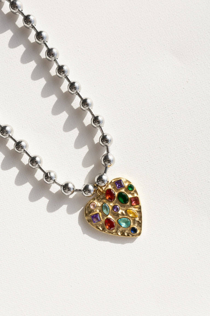 Accessories, Necklaces - Confetti Heart Necklace - - Cultured Cloths Apparel
