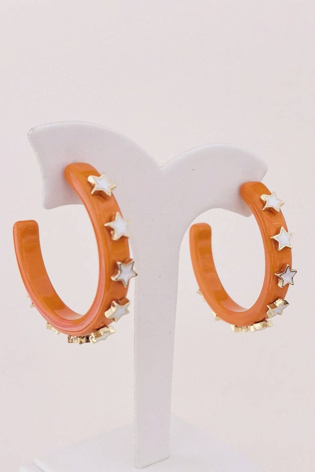 Accessories, Earrings - JE23129 Gameday Hoop Earring with Star - - Cultured Cloths Apparel