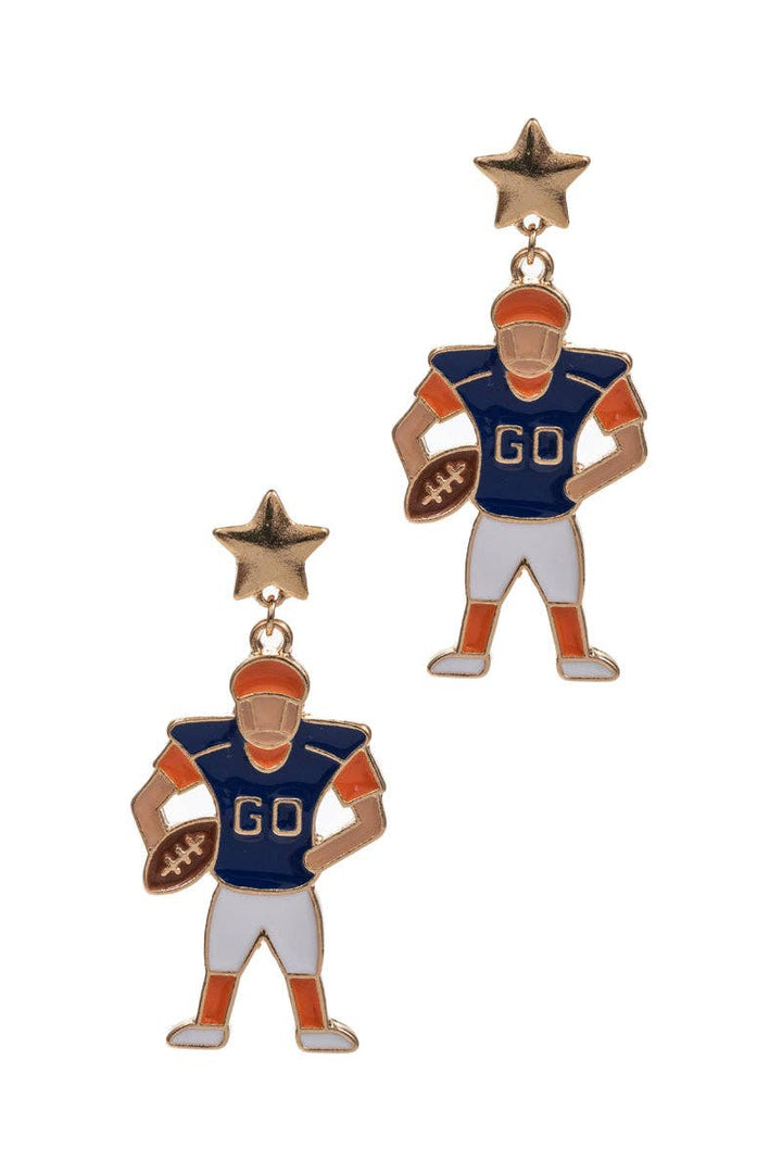 Accessories, Earrings - Game Day Football Player Enamel Post Earrings - - Cultured Cloths Apparel