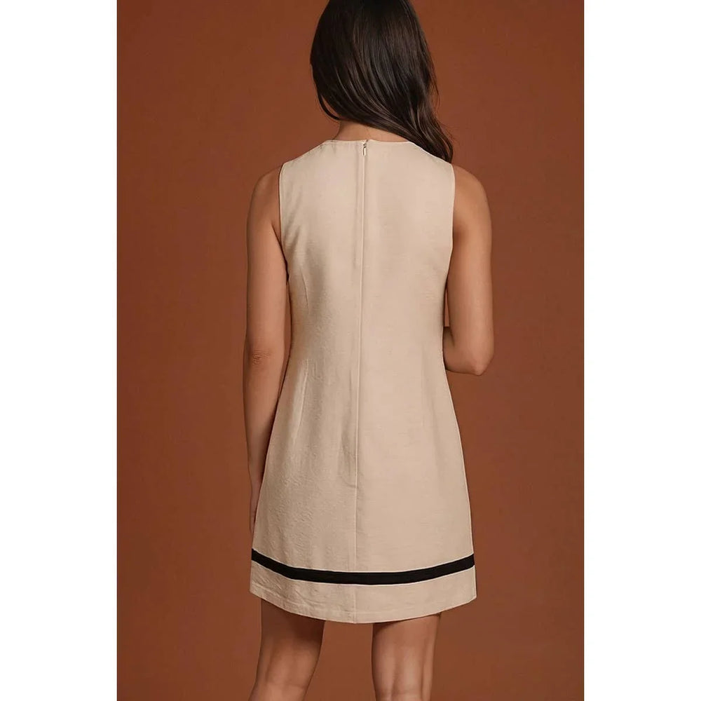 Women's Dresses - Two-toned Soft Matte Mini Shift Dress - - Cultured Cloths Apparel
