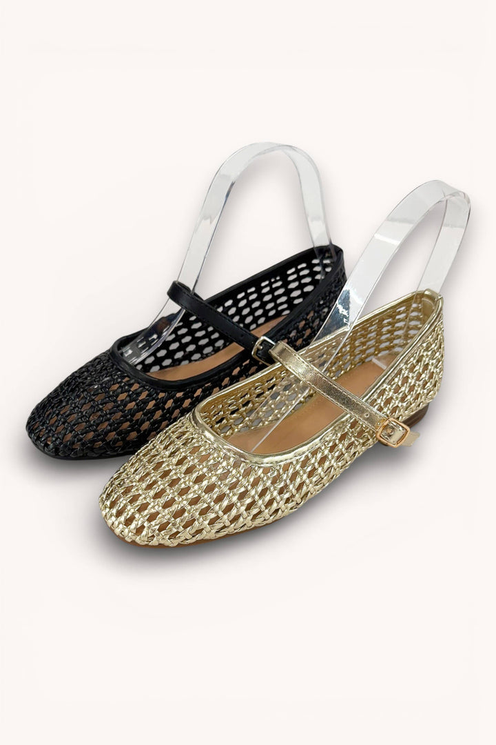 Woven Mary Jane Flats