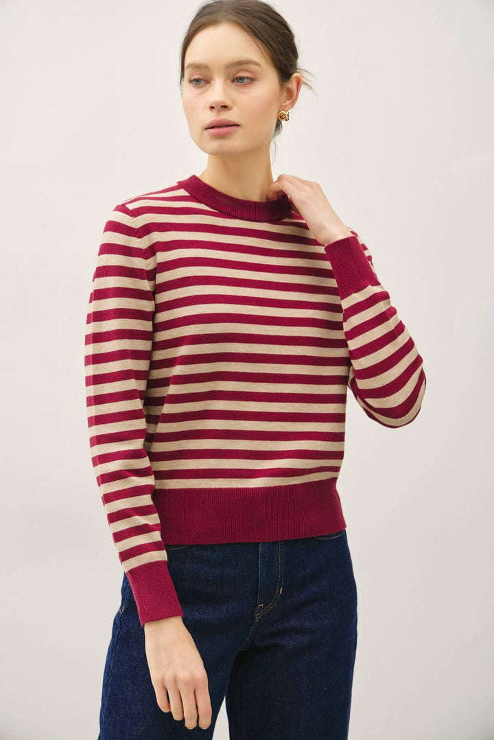 CLASSIC STRIPE CROPPED SWEATER