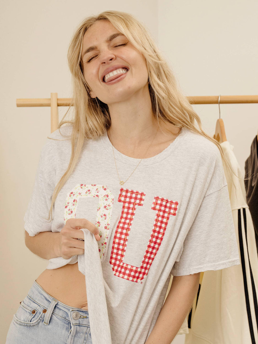 Graphic T-Shirts - OU Oklahoma Sooners Quilted Puff Ink Ash Gray Thrifted Tee - - Cultured Cloths Apparel