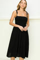 Women's Dresses - Get a Clue Tie-Strap Midi Dress - BLACK - Cultured Cloths Apparel