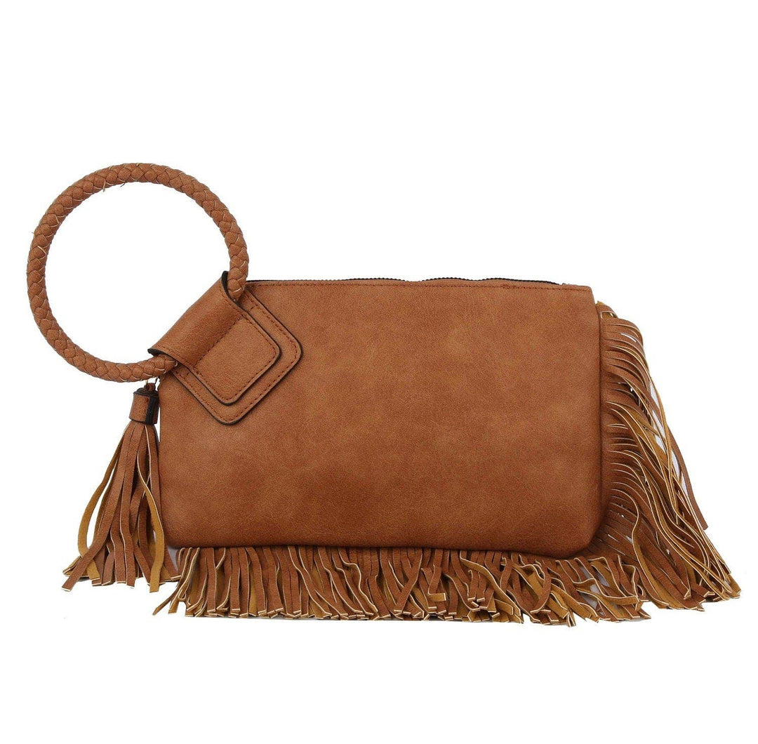 - Fringe Soft Vegan Leather Wristlet/Clutch - - Cultured Cloths Apparel