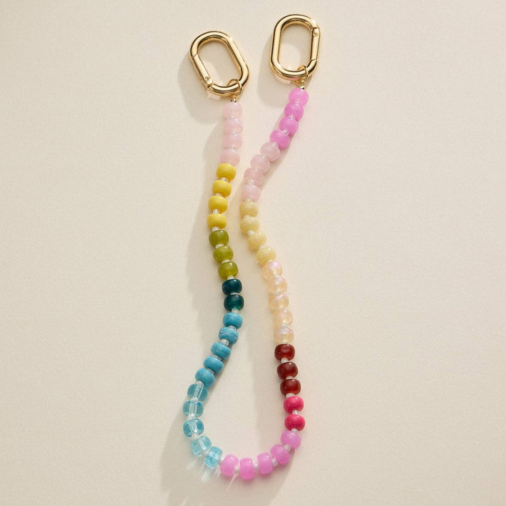 Accessories, Key Chains - Colorful Beaded Bag Charm | Gold Clasp Trendy Accessory - - Cultured Cloths Apparel