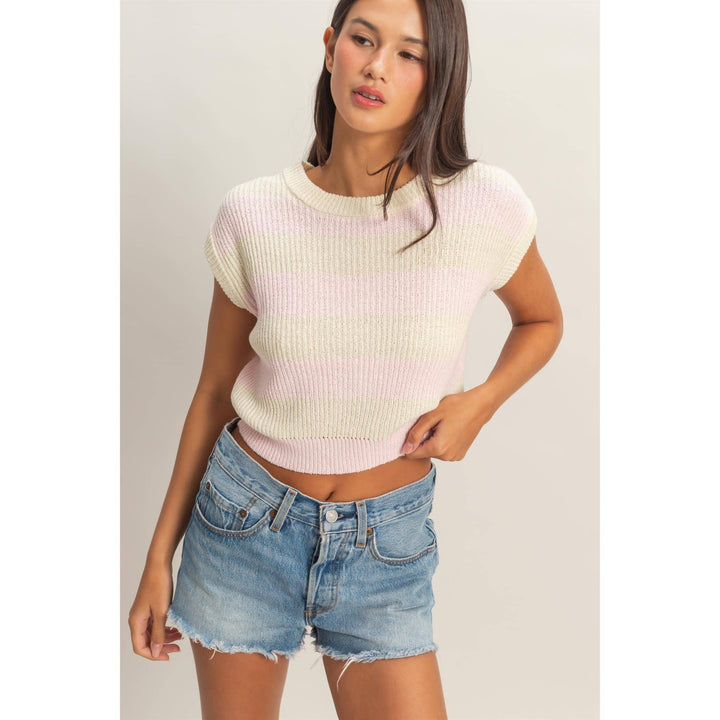 Striped Ribbed Knit Top