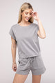 Sleepwear & Loungewear - Matching Top and Shorts Set - GRAY - Cultured Cloths Apparel