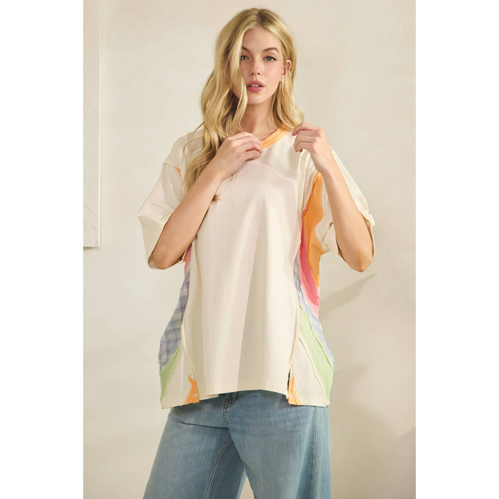 SUNSET COLORBLOCK OVERSIZED TEE