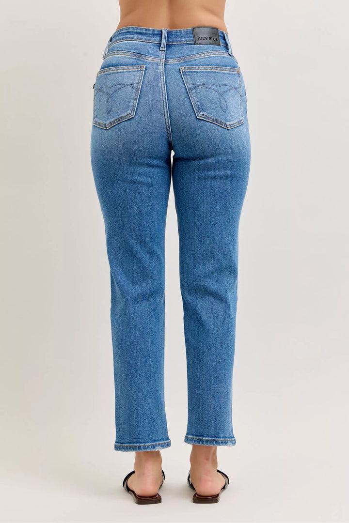 Denim - Judy Blue High-Waisted Straight-Leg Jeans - - Cultured Cloths Apparel