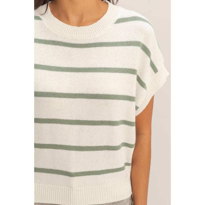 Striped Crew Neck Knit Top