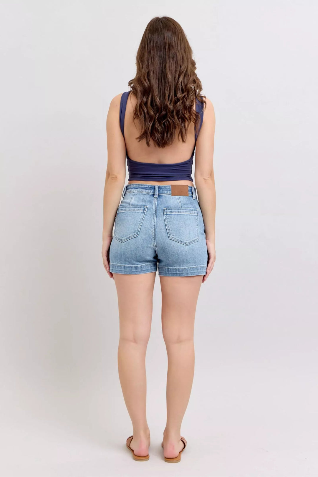 Women's Shorts - Judy Blue Mid Rise Denim Shorts - - Cultured Cloths Apparel