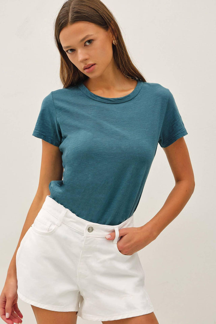 NEW COLOR-GARMENT DYED COTTON SLUB TEE