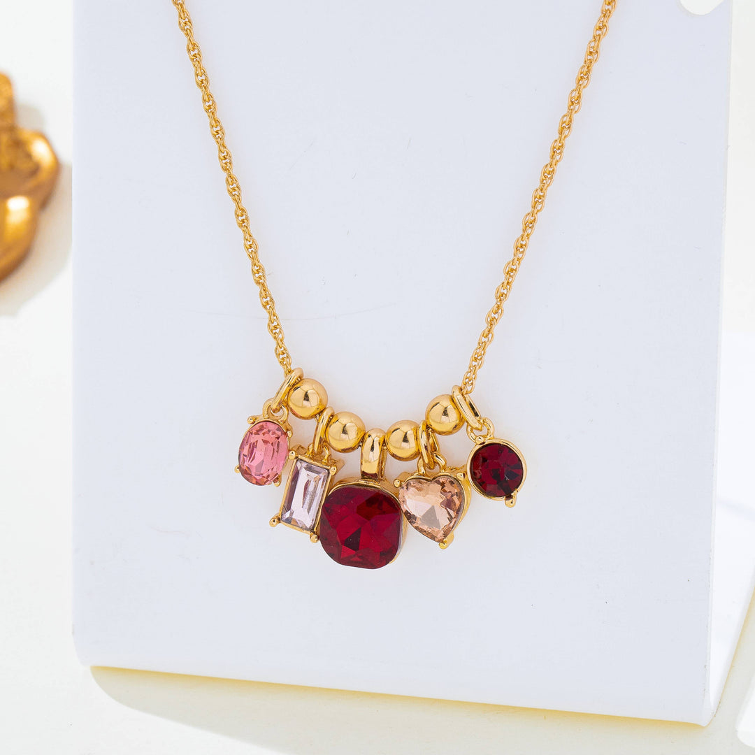 Accessories, Jewelry - Multicolor Crystal Cluster Charm Pendant Necklace | 80N93296 - - Cultured Cloths Apparel