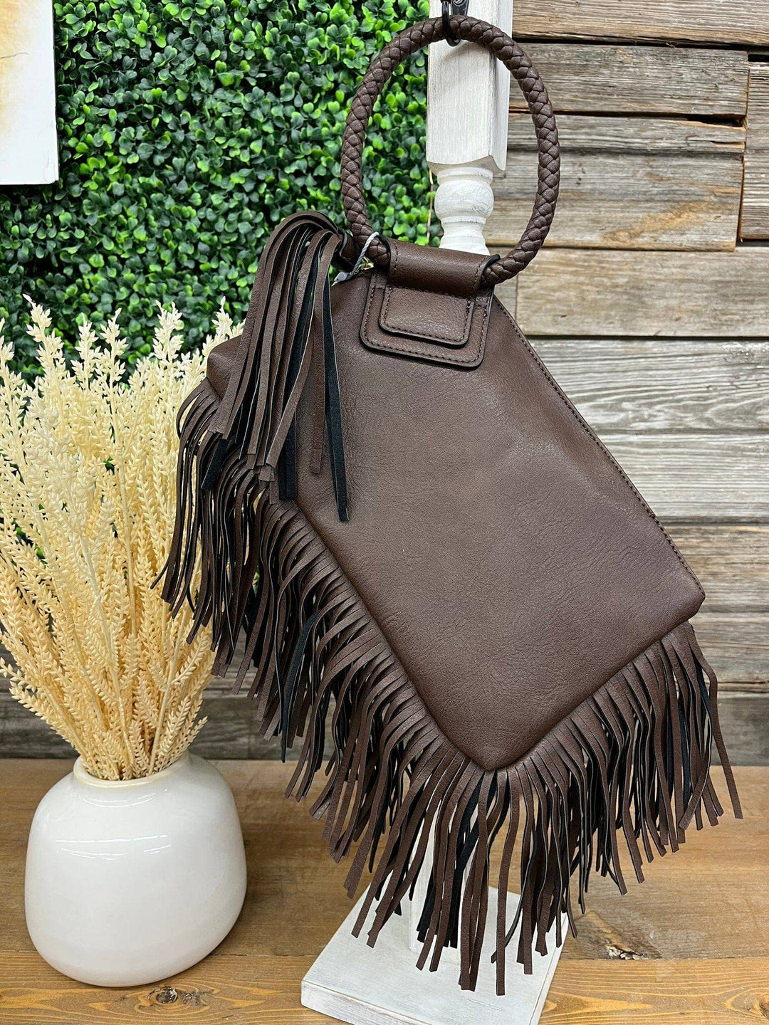 - Fringe Soft Vegan Leather Wristlet/Clutch - - Cultured Cloths Apparel