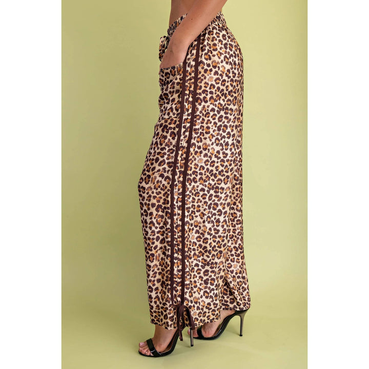 Pants - Blue Leopard Print Pants - - Cultured Cloths Apparel