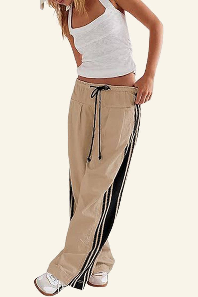 Pants - Striped Drawstring Jogger Pants - S - Cultured Cloths Apparel