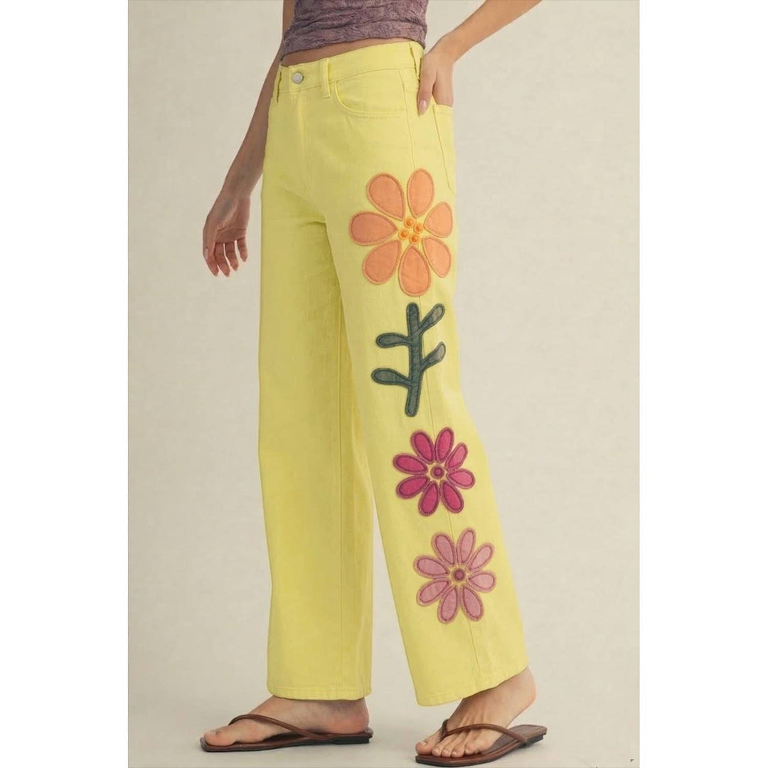 Garden Embroidered Straight Leg Denim