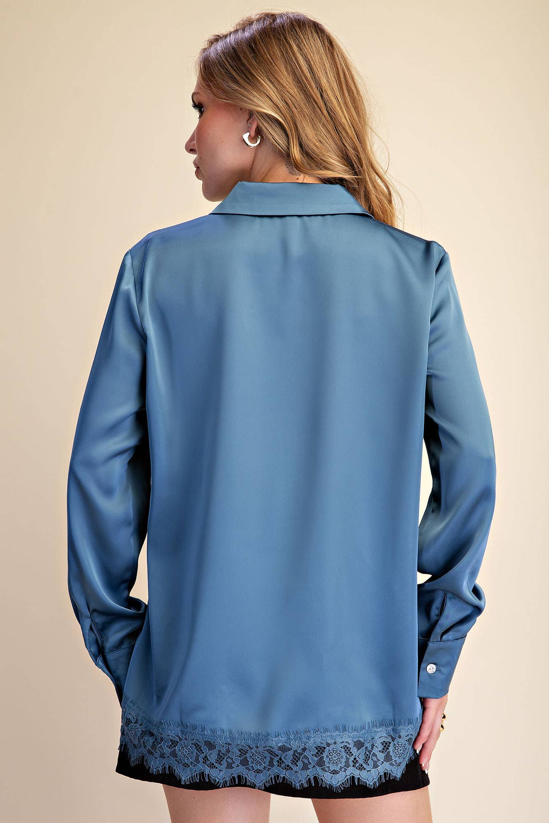 Lace Satin Effect Shirt