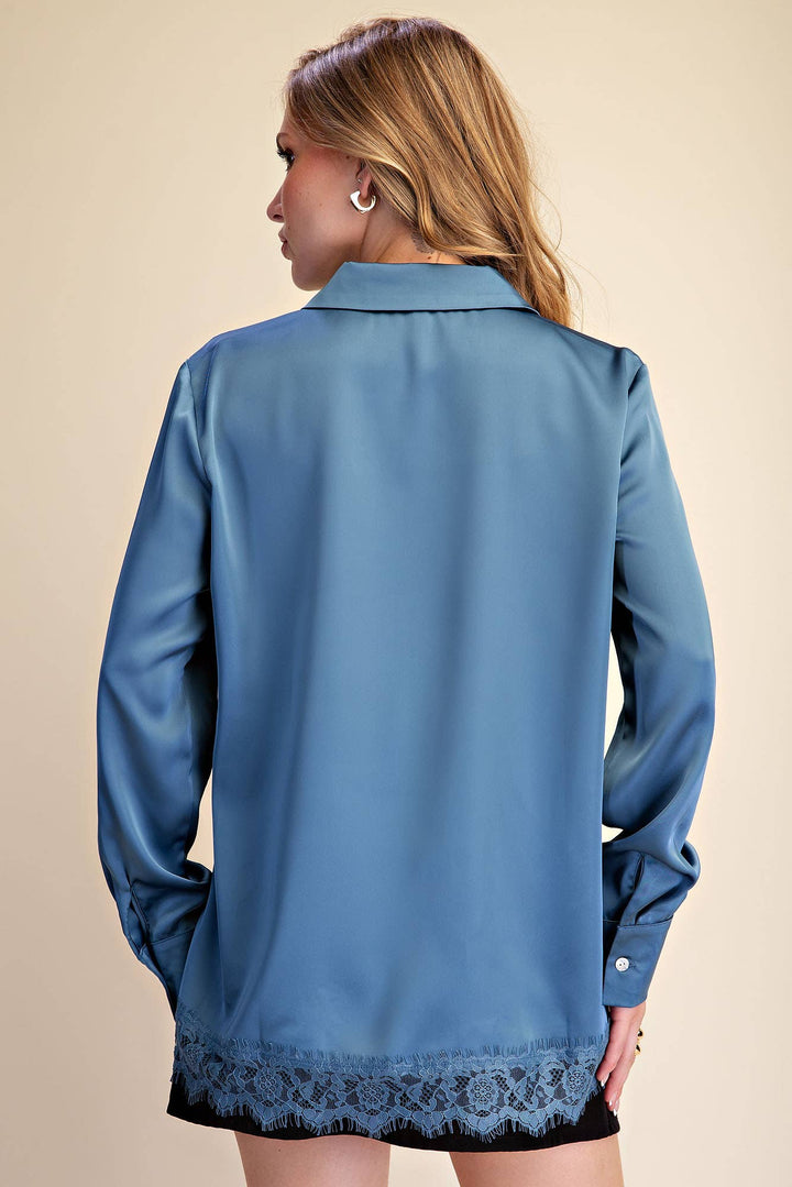 Lace Satin Effect Shirt