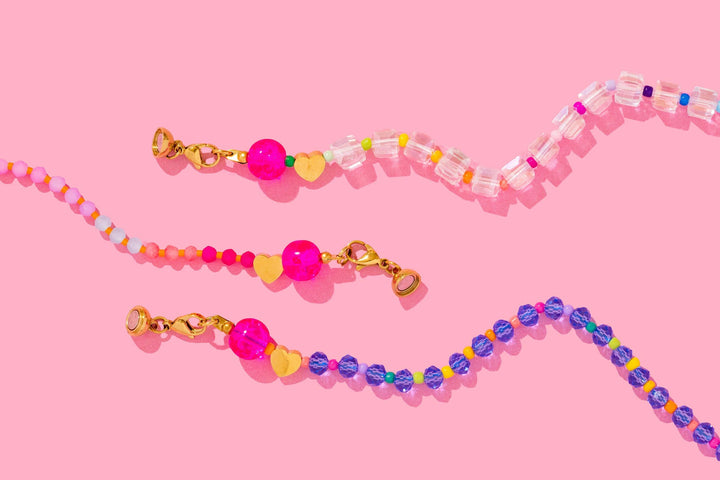 Accessories, Necklaces - Beaded Necklace - Green + Pink Beads - Maddie - - Cultured Cloths Apparel