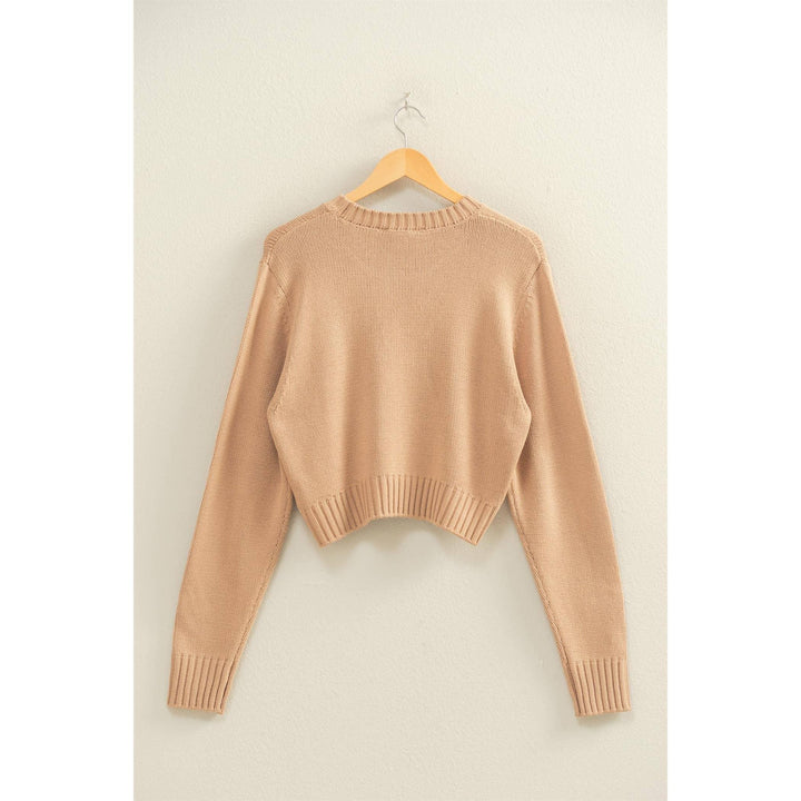 Women's Sweaters - Cropped Long Sleeve Sweater - - Cultured Cloths Apparel