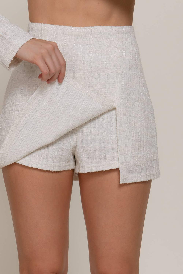 Women's Skirts - Stretch Tweed Mini Skirt - - Cultured Cloths Apparel