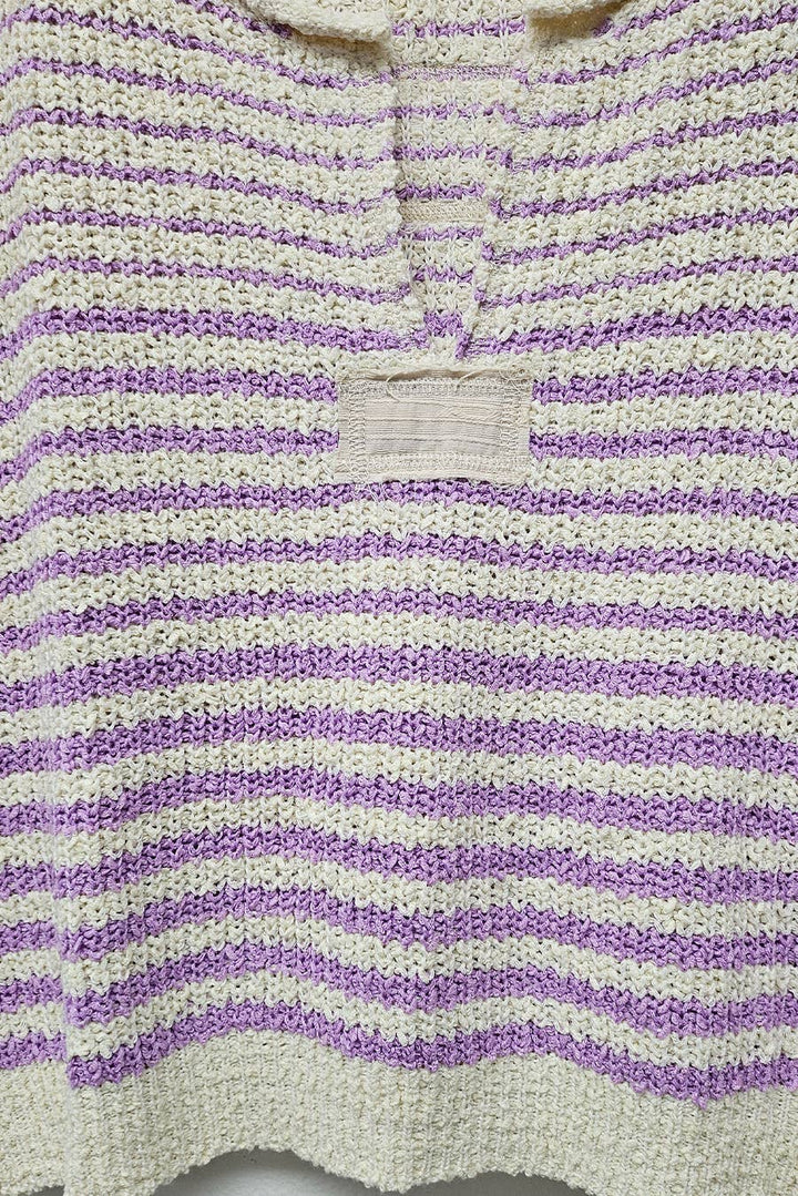 - Striped Cap sleeve Slouchy Sweater - - Cultured Cloths Apparel