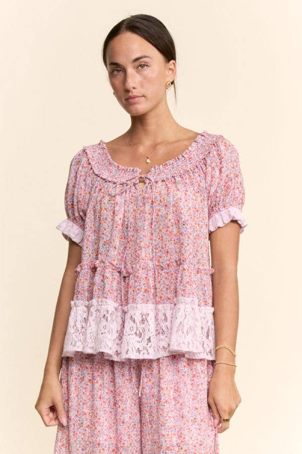CHIFFON LACE PEASANT SET