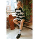Women's Sweaters - Striped Crew Knit Sweater -  - Cultured Cloths Apparel