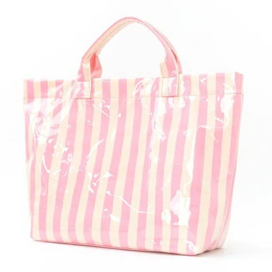 Accessories, Bags - Large Striped Vinyl Tote Bags | 40P595 - - Cultured Cloths Apparel