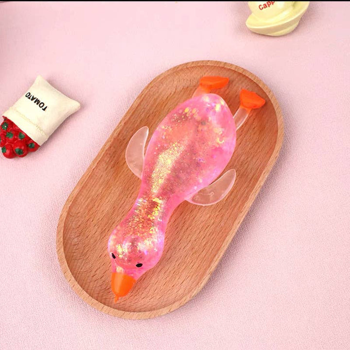 Accessories, Toys - Cute Goose Duck Glitter Squishy Squeeze Toy Fidget Toy - Pink - Cultured Cloths Apparel
